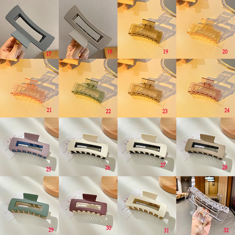 Kẹp Tóc Hình Vuông Cỡ Lớn Bằng Acrylic Tinh Tế Thời Trang Phong Cách Hàn Quốc