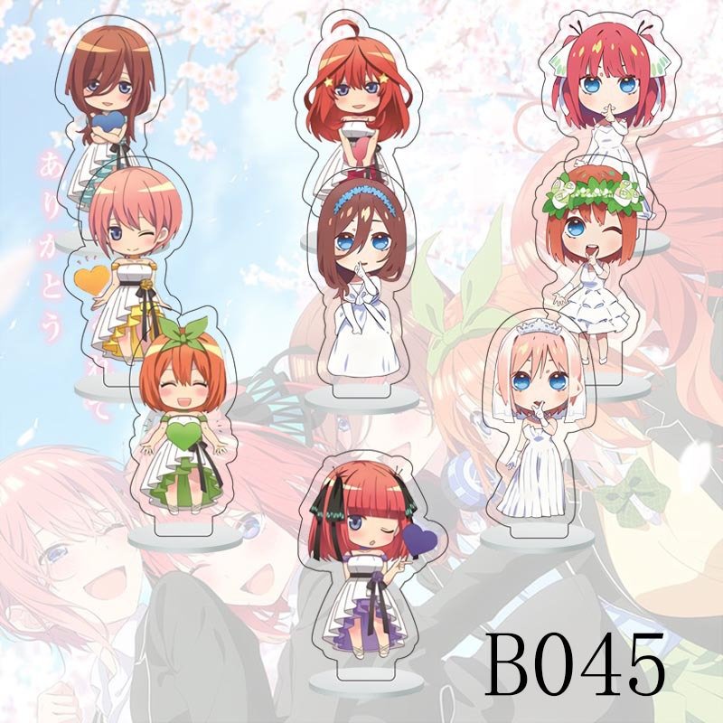 ( full set 9 cái ) Mô hình standee mini Gotoubun no Hanayome Nhà có năm nàng dâu mica trong acrylic anime chibi