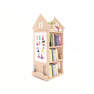 Kệ sách xoay cho bé, kệ sách gỗ trẻ em xoay 360 độ