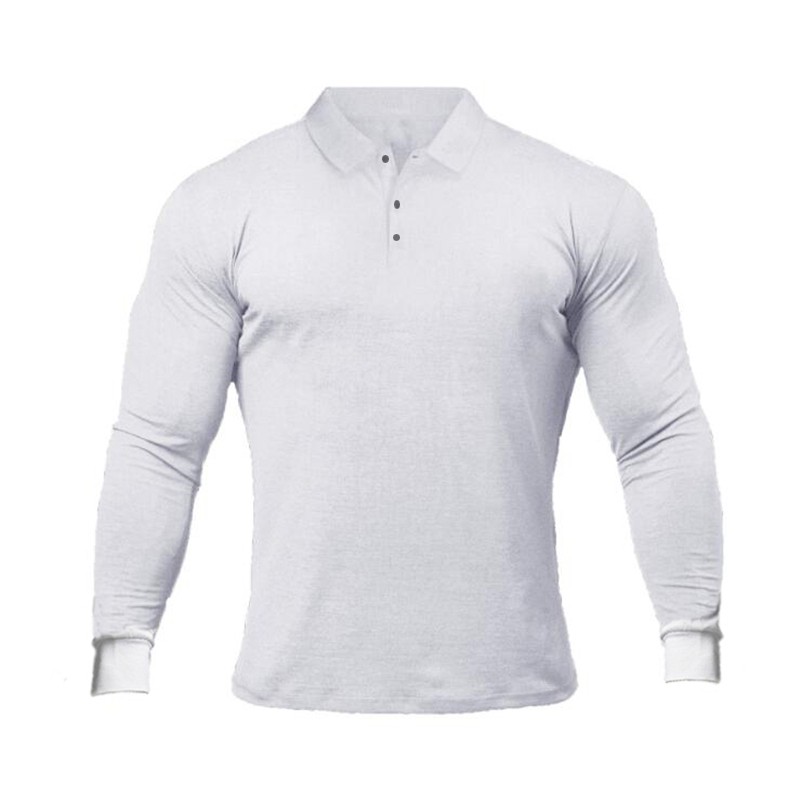 Mens Plain PoLo Long Sleeved Tshirts 5 Colors 4 Size Cotton Causal Slim Fitness Solid Polos