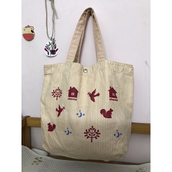 Túi vải đeo vai kẻ sọc