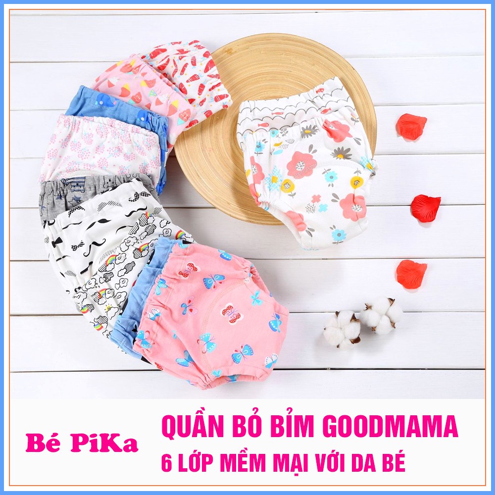 Quần tập bỏ bỉm Goodmama 6 lớp thấm hút size 80/90/100/110 cho bé ( từ 5-16kg)