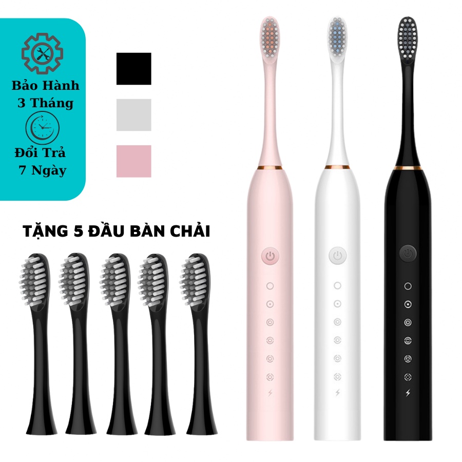 Bàn chải điện, Sipanic Sonic X3, bàn chải đánh răng điện tự động với lông chải siêu mềm ngừa sâu răng
