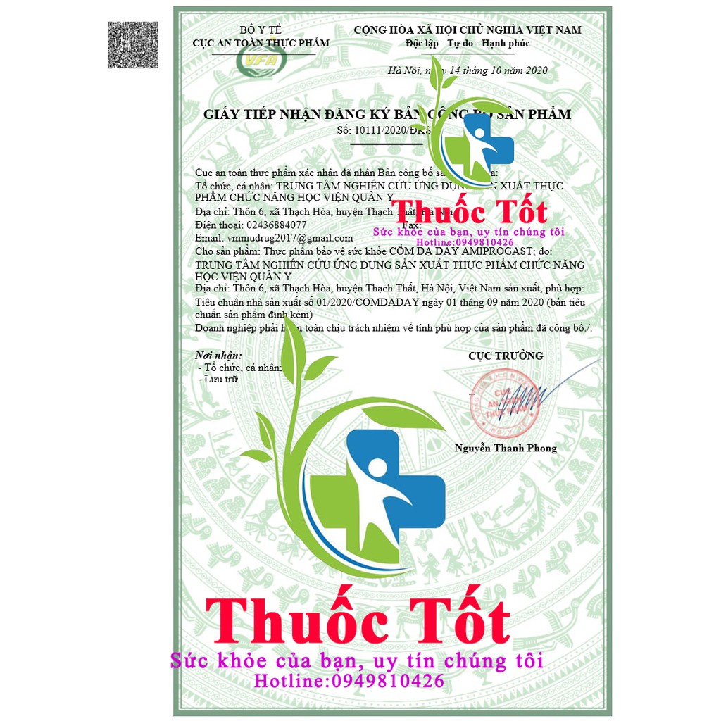 Cốm Dạ Dày Ami Progast 💊 Học viện Quân Y 💊 Amiprogast