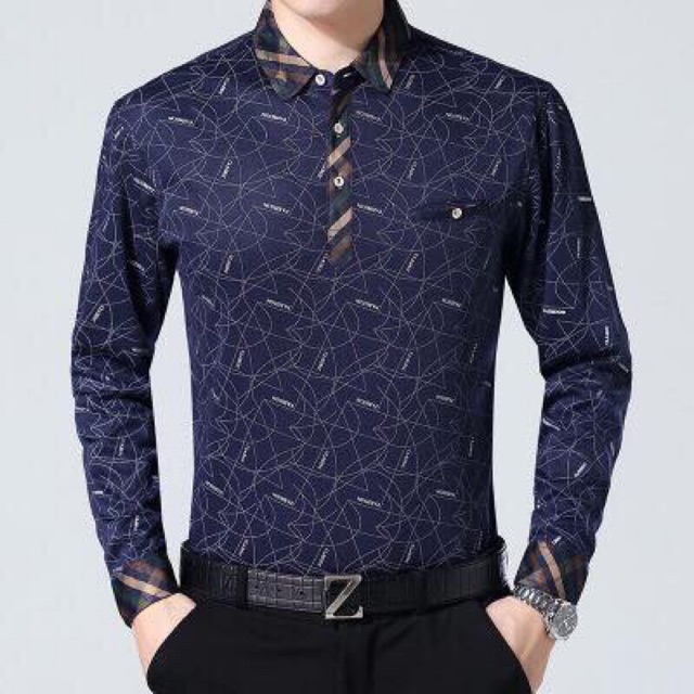 Áo thun nam dài tay họa tiết rằn ri nam tính QCNP1242