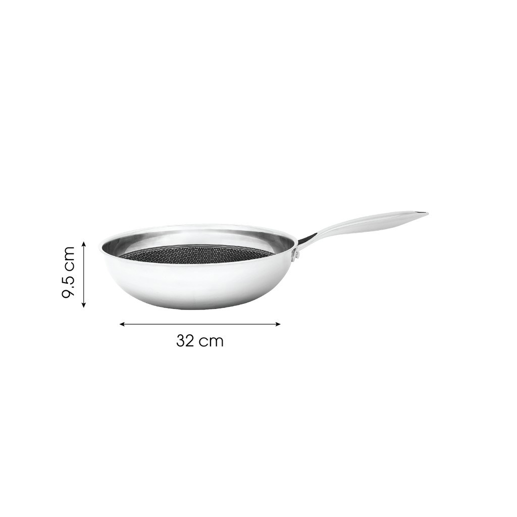 Chảo chống dính sâu lòng Kims Cook Blackcube inox 304 , 3 lớp đúc liền đáy từ