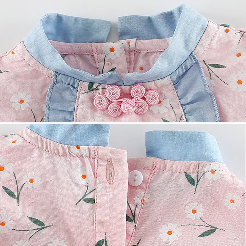 Bộ Áo Liền Quần Một Mảnh In Họa Tiết Hoạt Hình Phong Cách Hàn Quốc Thời Trang Mùa Hè Cho Bé