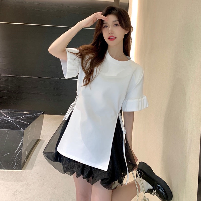 SET ÁO XẺ TÀ MIX CHÂN VÁY VOAN 💕 DÁNG XOÈ BỒNG BỀNH 💕 PHONG CÁCH HÀN QUỐC DỄ THƯƠNG