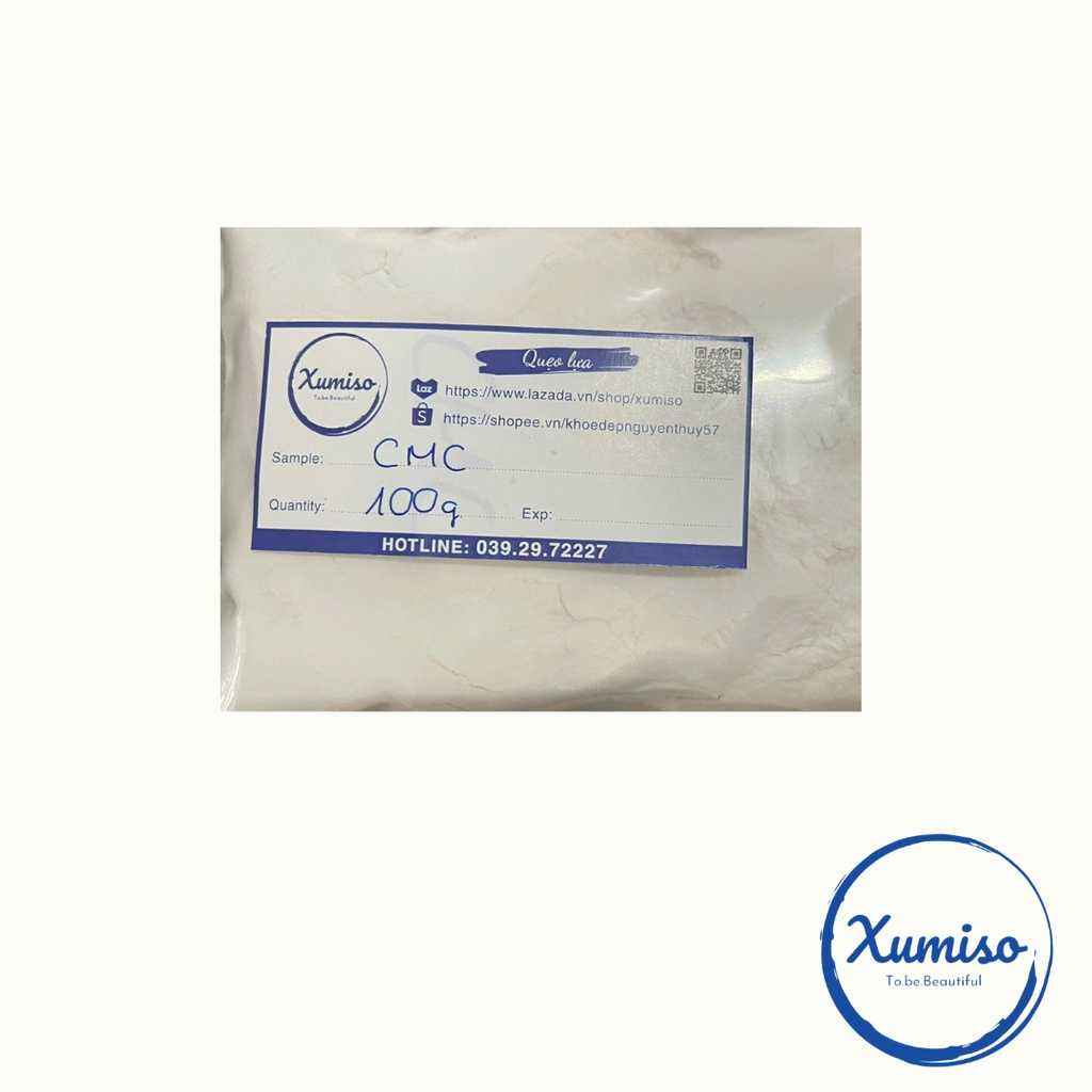 CMC - Sodium Carboxymethyl Cellulose - Chất tạo đặc - Nguyên liệu mỹ phẩm - Xumiso - 100G