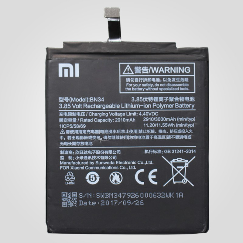 Pin Xiaomi Redmi 5A (BN34) - dung lượng 3000mAh