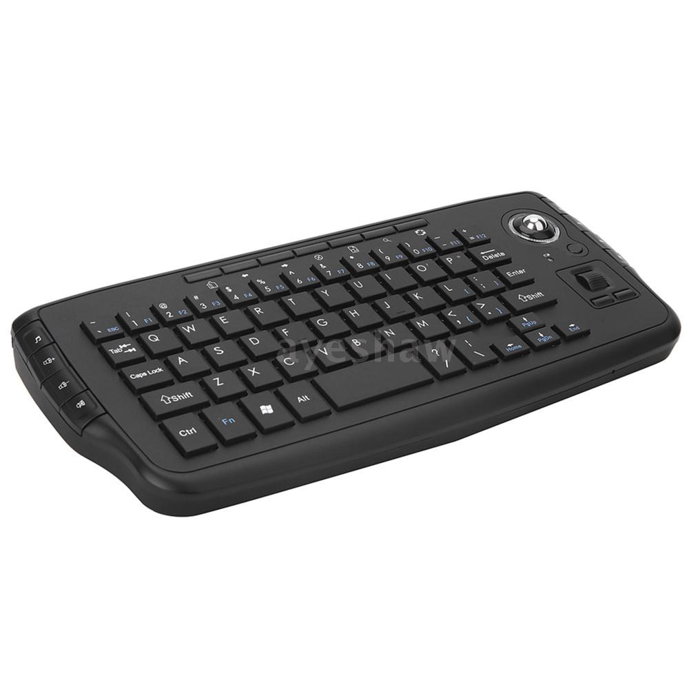 Ayeshaw E30 2.4GHz Wireless Keyboard with Trackball Mouse Scroll Wheel Remote Control for Android TV