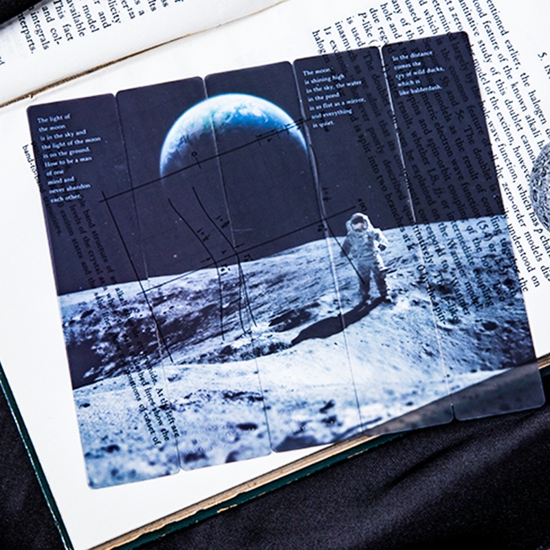 Bộ 50 Miếng Đánh Dấu Trang Sách Bằng PVC Chống Thấm Nước Họa Tiết Phong Cảnh Độc Đáo