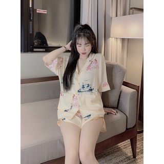 Bộ ngủ cộc đùi cánh dơi lụa siêu mát mùa hè