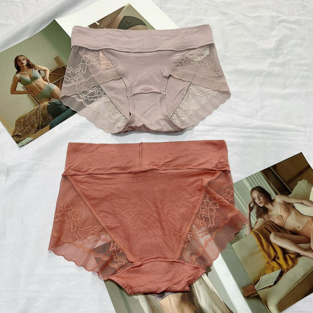 Quần lót nữ cotton viscose cao cấp cạp cao 8889 mềm mại thấm hút mồ hôi thoáng mát freesize từ 45kg-65kg