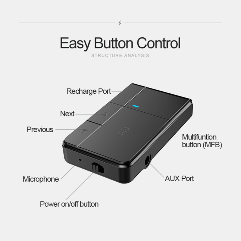 Bộ Chuyển Đổi Bluetooth 5 0 AUX Chống Ồn Cho Xe Hơi / Nhà Ở