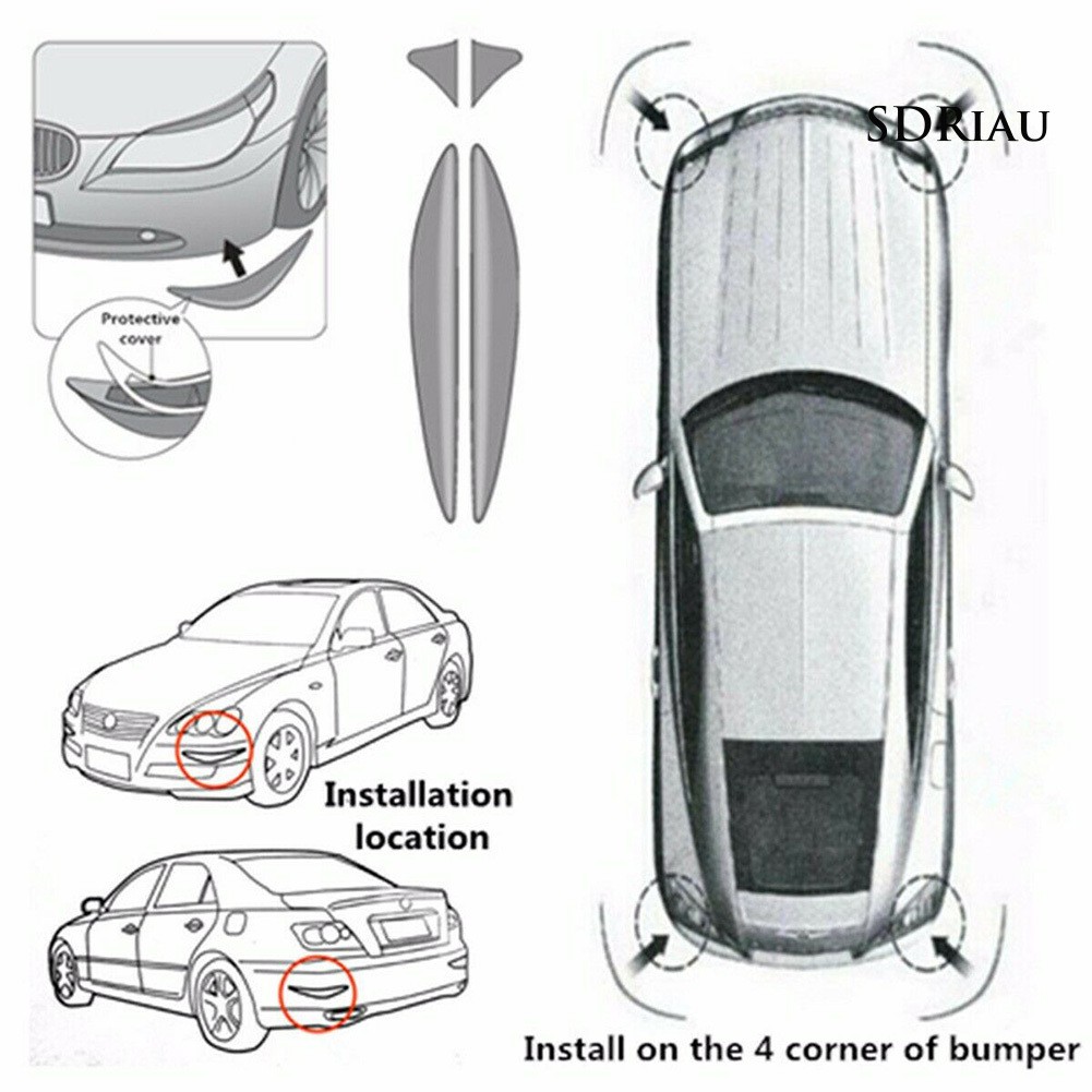 Set 2 miếng bảo vệ cản trước và sau xe hơi