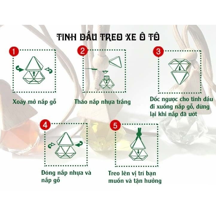 Combo 20 Lọ tinh dầu treo xe ô tô, treo phòng hương tự chọn