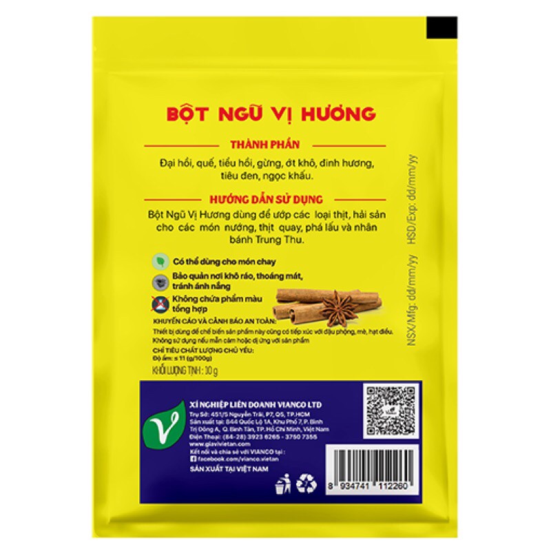 Bột Ngũ Vị Hương Vianco gói