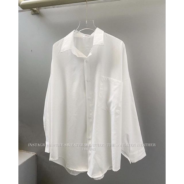 Áo Sơ mi trắng thô dày dặn dáng basic (ảnh thật 100%)