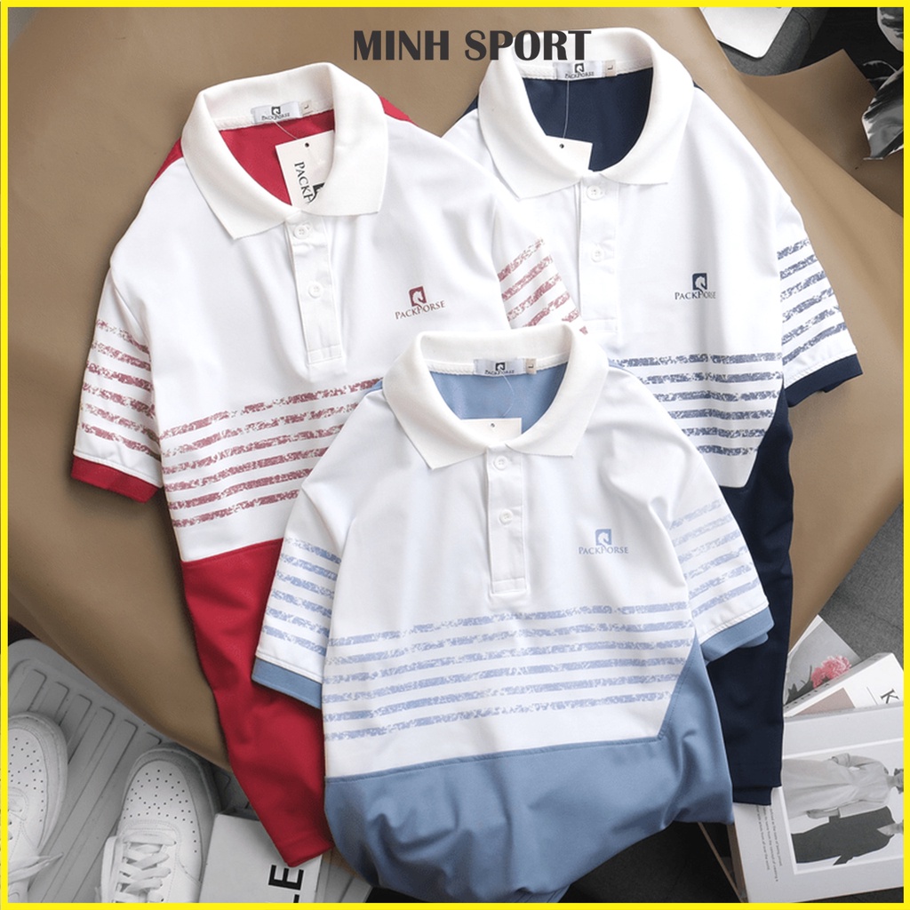 Áo Thun Polo Nam In Sọc Màu Cao Cấp, Áo Bền, Đẹp, Mặc Mát mã AO.55