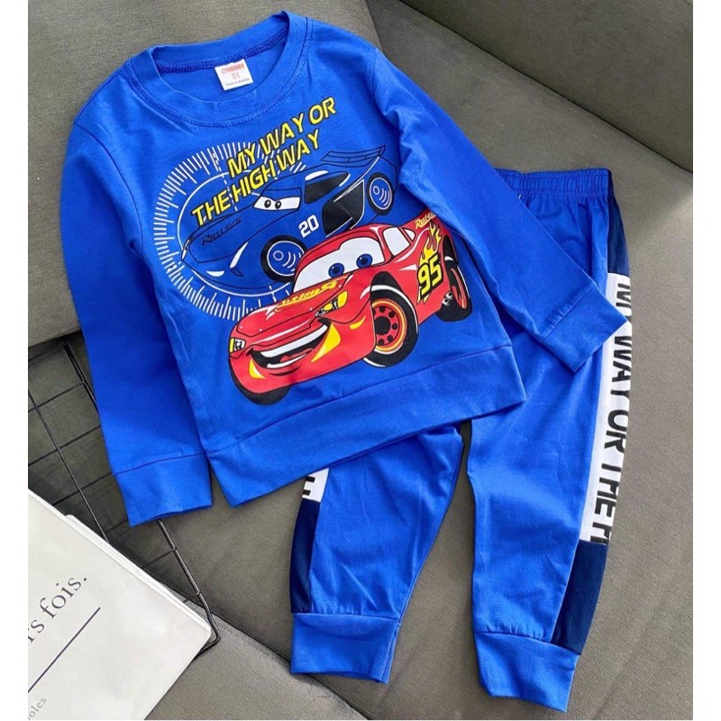 BỘ DÀI BÉ TRAI THUN COTTON IN 3D -Quần áo trẻ em-Pikakids