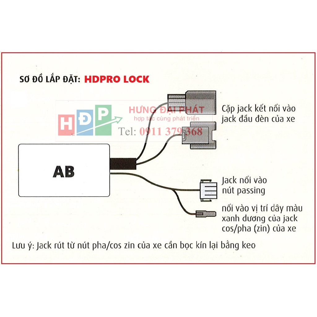 Bộ mạch tắt đèn xe AB 2020 2021 Chính hãng HDPRO - Tích hợp Passing - BH 2 năm