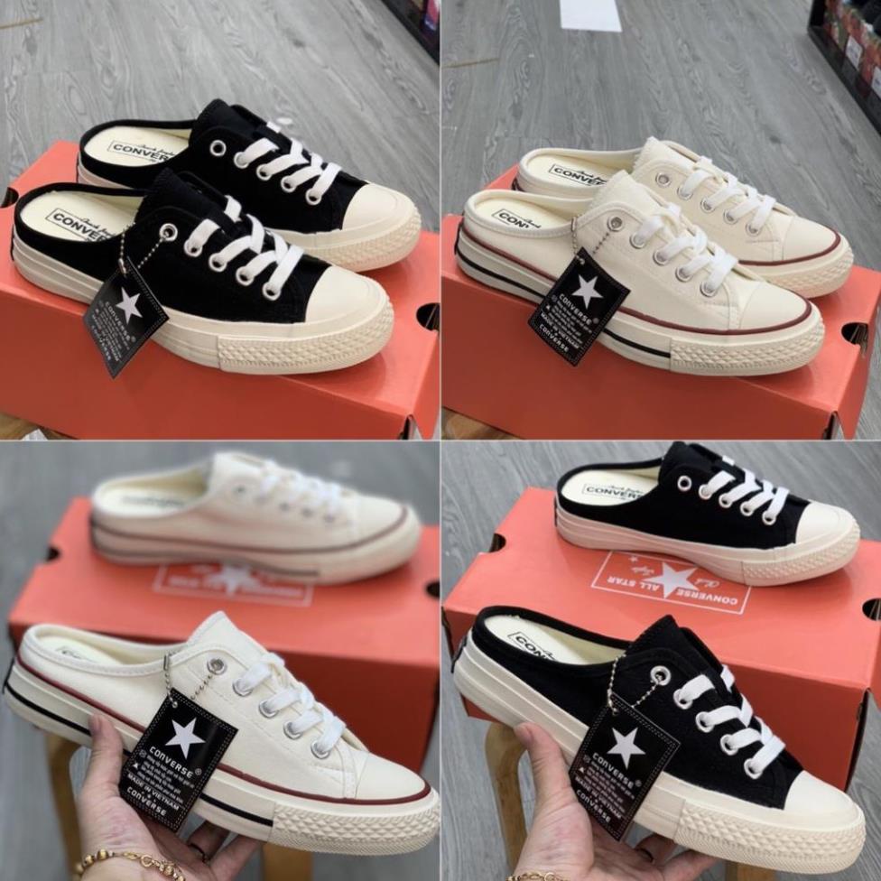 Giày thể thao Sục CV đen trắng Hot trend nam nữ, Giày sneaker Sục cv lười đạp gót dùng đi học,tập gym,chạy bộ
