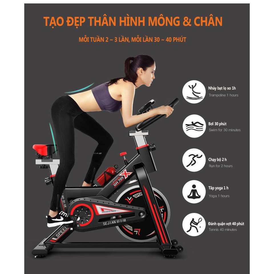 máy tập đạp xe tại nhà giảm cân giữ dáng màn hình điện tử bánh Xe đạp tập thể thao sport bike