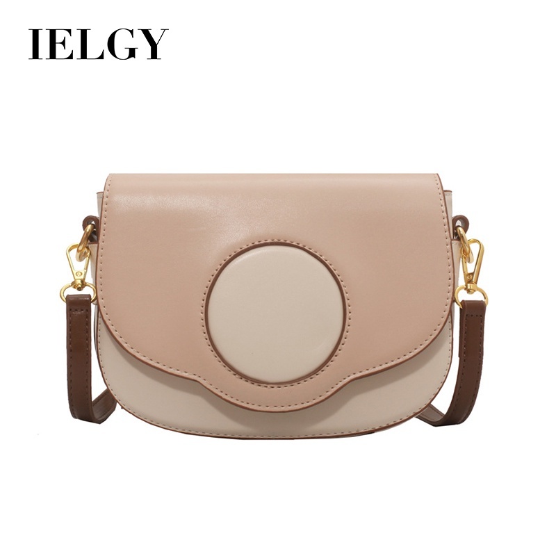 IELGY Túi Đeo Chéo Màu Sắc Tương Phản Phong Cách retro Cho Nữ