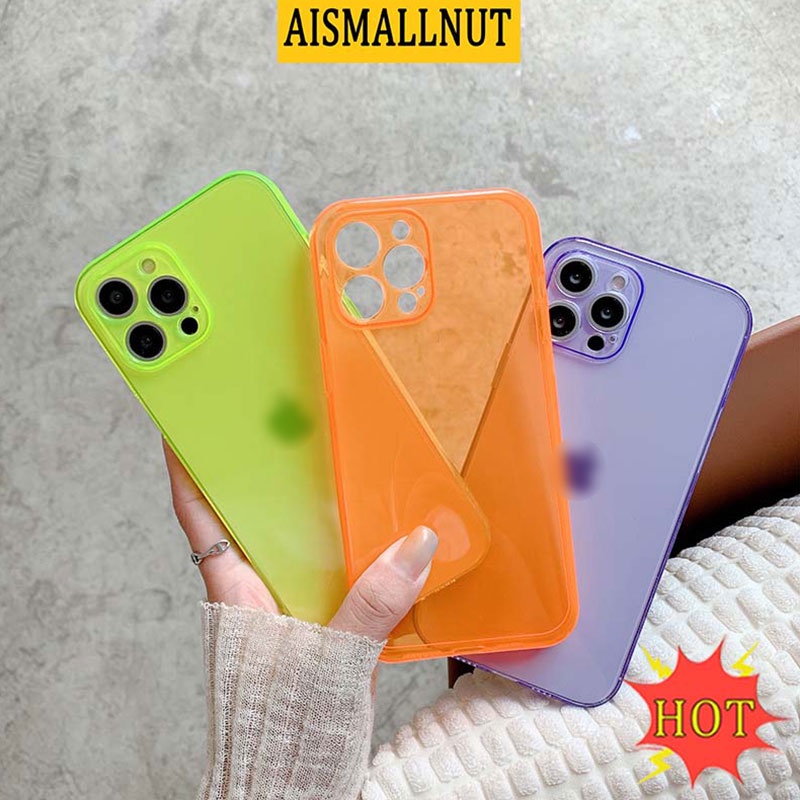 Ốp Điện Thoại Tpu Silicon Mềm Chống Bụi Chống Sốc Màu Dạ Quang Cho Iphone11 12 Pro Max 7 8 Plus X Xs Xr Xsmax