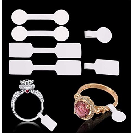 100 Tag ghi giá treo nhẫn hình chữ nhật và hình tròn màu trắng trơn, không keo🔔
