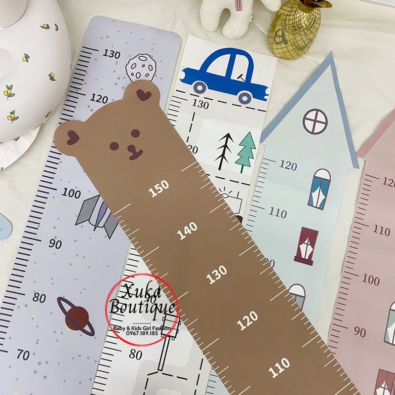 Thước Đo Chiều Cao Dán Tường Cho Bé - Tặng kèm 6 miếng dán 2 mặt