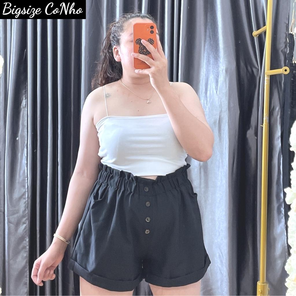 Quần đùi bigsize nữ lưng thun họa tiết nút, Quần short nữ big size QLT | BigBuy360 - bigbuy360.vn