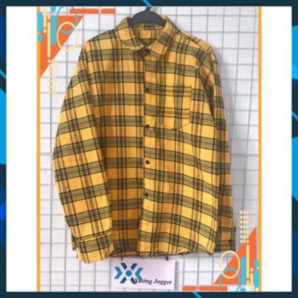 [Mặc Là Đẹp] Áo sơ mi caro flannel vàng ullzang ảnh thật shop chụp VV