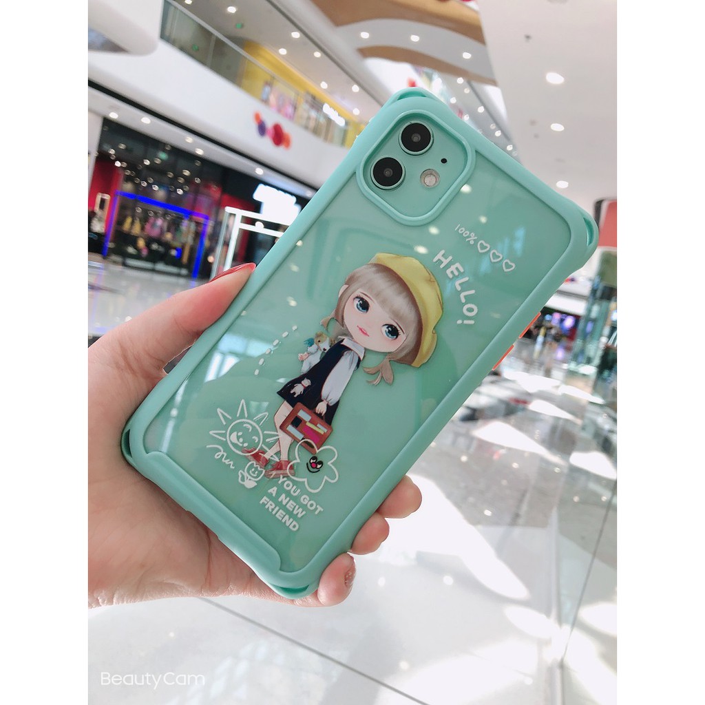 Ốp Lưng iPhone chống sốc viền xanh phối baby Full case 6/6s/6plus/7/8/7plus/8plus/x/xs/xsmax/11/11promax - CocoShop