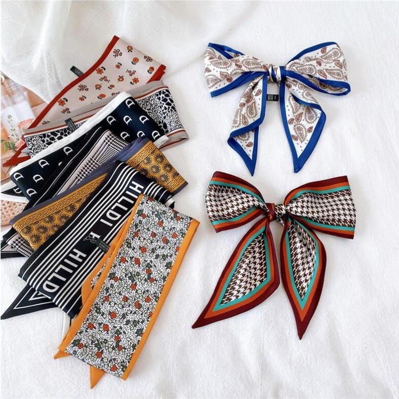 Dây Buộc Tóc Dài Bằng Lụa Màu Xanh Lá Thời Trang Cho Nữ