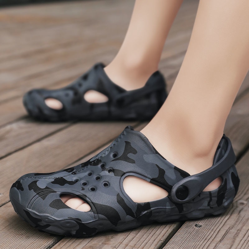 Xăng đan Chống Thấm Nước Họa Tiết Rằn Ri Cá Tính Cho Nam