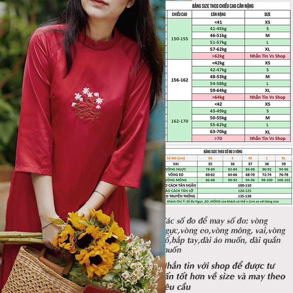 Áo Dài Cách Tân Nữ BigSize Dáng Suông Cổ Tàu Tay Lỡ LD23