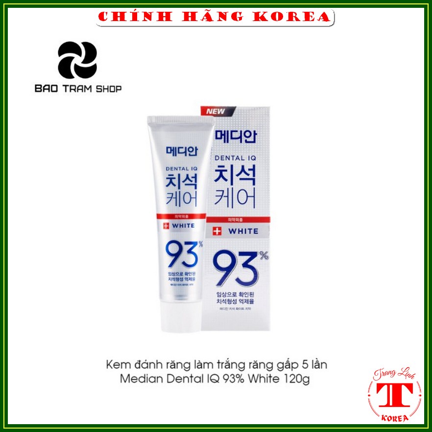 Kem đánh răng Median 93% tuýp 120gr - Kem đánh răng số 1 hàn quốc giúp răng chắc khỏe, trắng sáng, tranglinh