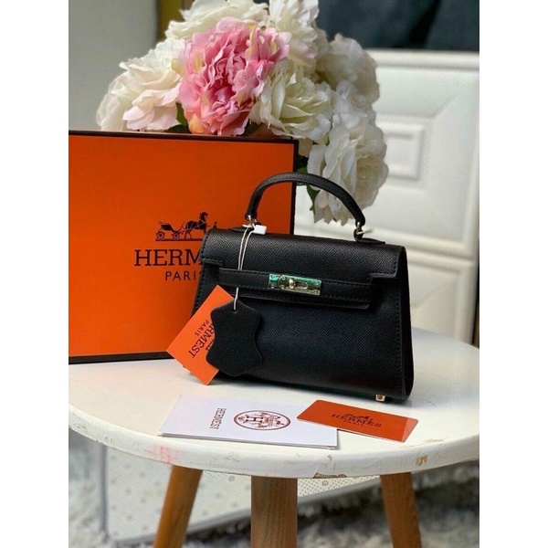 Túi hermes đen ổ khoá , túi xách nữ đeo vai đeo chéo quảng châu cao cấp