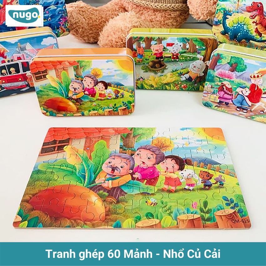 COMBO 3 Bộ Tranh Ghép Hình Bằng Gỗ 60 Mảnh Cho bé 3-10 Tuổi (Chat để yêu cầu chọn mẫu)