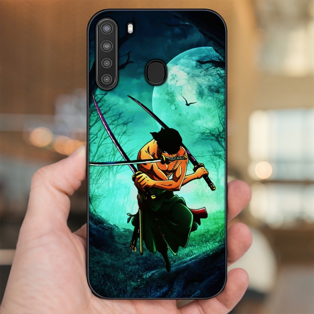 Ốp lưng Samsung A21 viền đen in hình Zoro One Piece