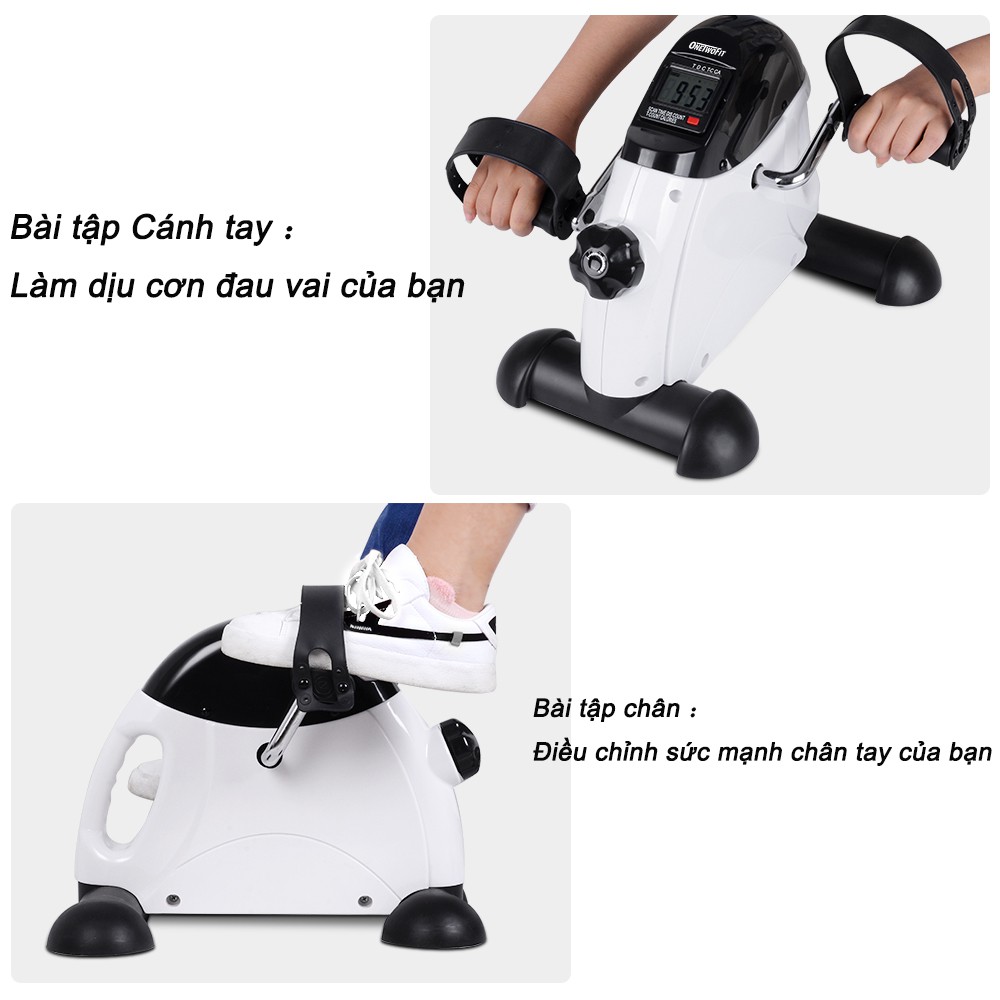 OneTwoFit Xe Đạp Tập Thể Dục Mini Di Động Thể Dục Trị Liệu Giảm Cân, Giảm Bụng, Tăng Cơ OT154