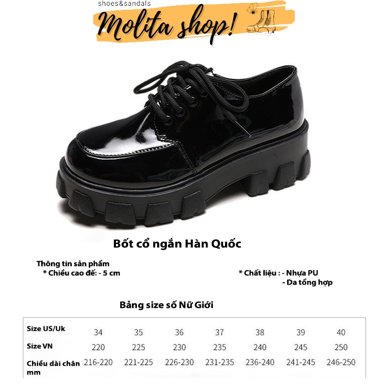Giày Oxford Nữ Giày Ulzzang Boot Nữ Cổ Ngắn Kiểu Dáng Vintage  NB06-Molita