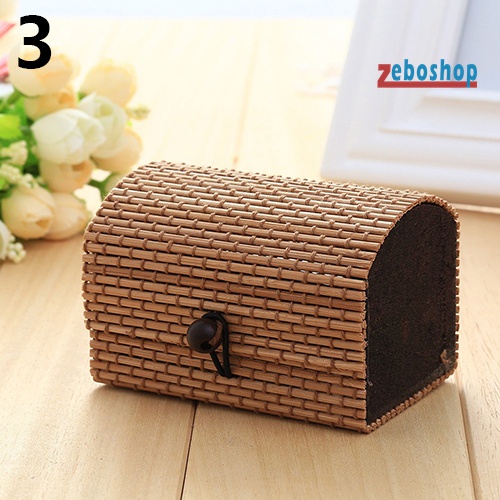 Hộp Đựng Trang Sức Bằng Gỗ Tre Sức Chứa Lớn Dễ Thương Sáng Tạo