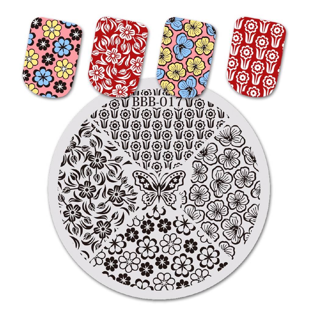 [Hàng mới về] Khuôn in họa tiết hoa trang trí móng tay nghệ thuật