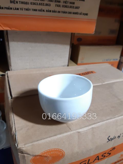 Chén sứ trắng Bát Tràng - Chén sứ uống trà không quai loại đẹp 1 chiếc