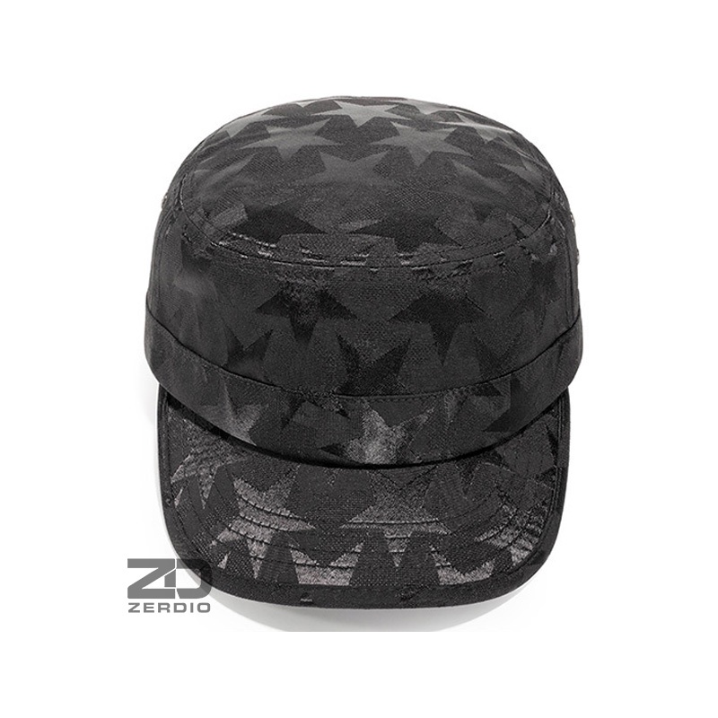 Nón kết, Mũ lưỡi trai chóp vuông màu đen họa tiết ngôi sao cho Nam và Nữ