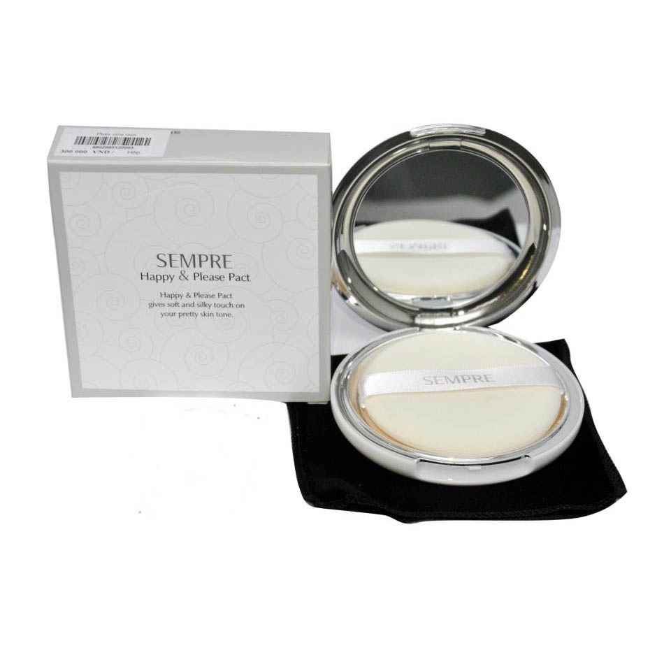 Phấn phủ Geo Sempre Happy & Please Pact trắng siêu mịn Tone 1