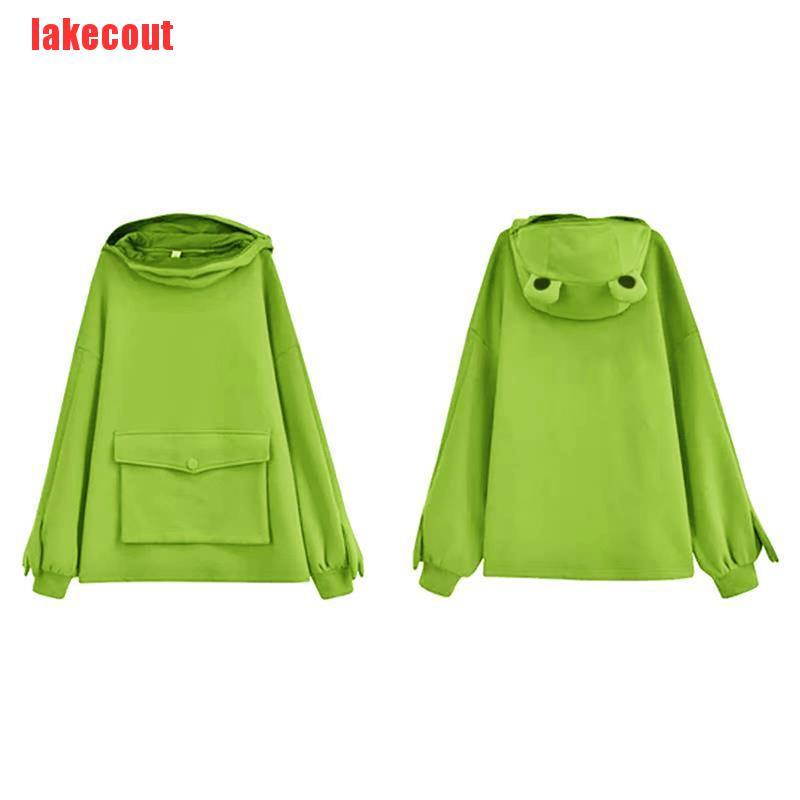 Áo Hoodie Nữ Tay Dài Dáng Rộng In Hình Ếch Thời Trang | BigBuy360 - bigbuy360.vn